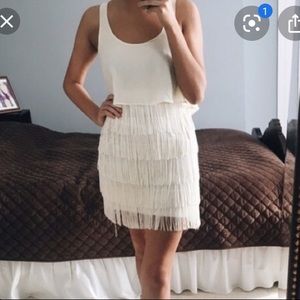 American Eagle fringe white dress